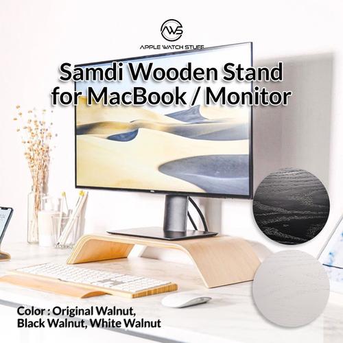 Jual Samdi Bamboo Monitor Stand For Macbook / Other Laptops / PC