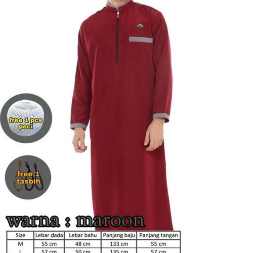 Gambar baju jubah gamis pria - maroon dari elvia olshop Kab. Bandung Tokopedia