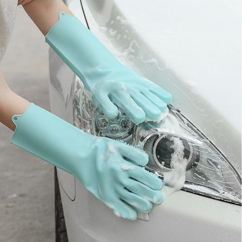 Foto Produk Sarung Tangan Sikat Cuci Mobil Cuci Piring Anti Air Karet Silicon New dari juragan kado