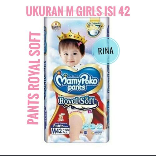 Foto Produk Mamypoko Royal Soft Pants M Girl Popok Celana Anak Sekali Pakai dari Rina