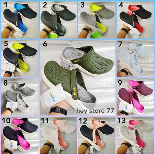 Foto Produk Sandal Crocs Literide Clog pria/ sandal crocs/ Literide - Abu - Ijo, M6 dari hey store 77