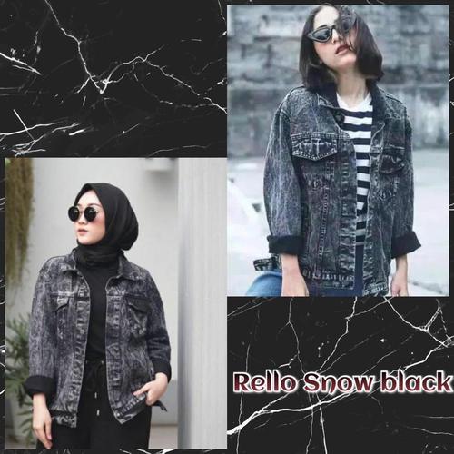 Jual JAKET JEANS WANITA SNOW BLACK 