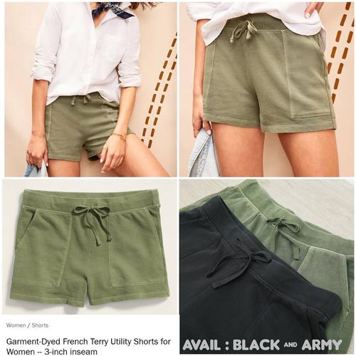 Foto Produk RL421 OLDNY Garment-Dyed French Terry Utility Short original - XL ARMY dari BAZAAR FASHION