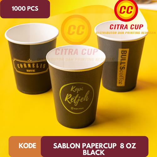 Jual SABLON PAPER CUP HITAM 8 OZ - 1000 PCS - Jakarta Barat - CITRA CUP ...