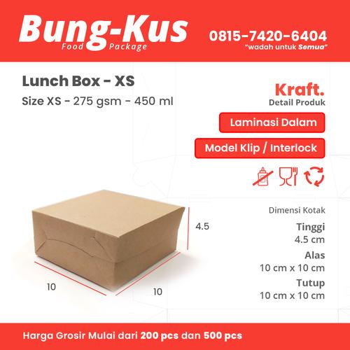 Foto Produk Kotak Makan Kertas Kraft / Box Cemilan / Box Dimsum / Takoyaki size XS dari BungkusPack