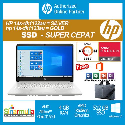 Foto Produk HP 14s-dk1122AU/14s-dk1123AU Athlon-3150U 4GB 512SSD Win10+OHS 14 inch - Silver dari Sinarmulia Sukses Makmur