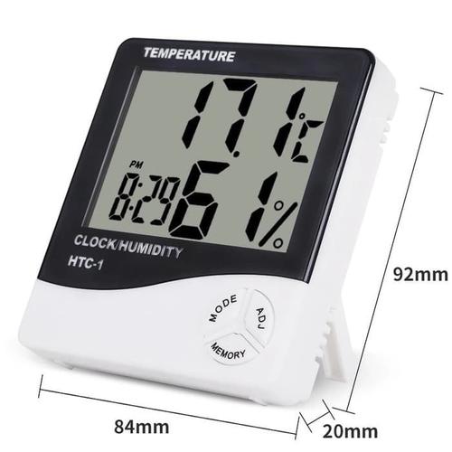 Foto Produk TERMOMETER HTC-1 THERMOMETER HYGROMETER RUANG DIGITAL JAM HTC 1 dari juragan kado