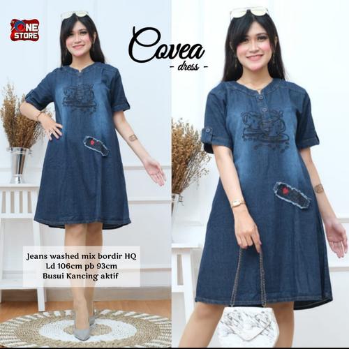Jual DRESS JEANS PENDEK WANITA KEKINIAN 