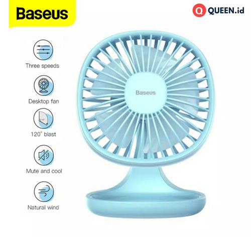 Foto Produk Baseus Kipas Meja Desk Fan 3 Speed Puding Shaped Fan - Kipas Meja - Biru dari QUEEN-id