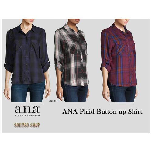 Jual ANA Plaid Button up Shirt Kemeja 