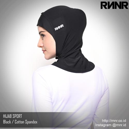 Foto Produk HIJAB SPORT JILBAB OLAHRAGA INSTANT LARI SEPEDA FITNESS KERUDUNG SENAM - Hitam dari rnnr