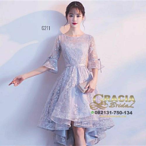Jual Dress gaun pesta remaja grey 