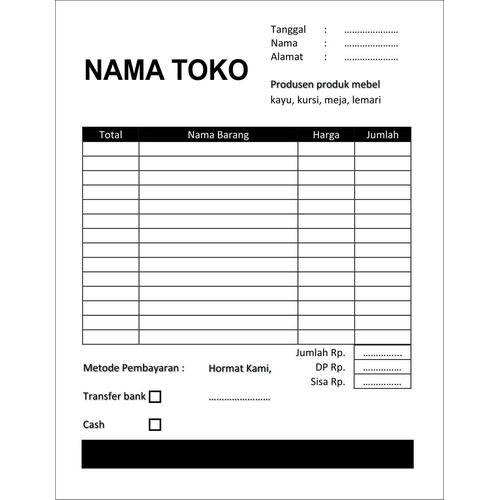 Jual Nota Custom Toko Online Shop 1 4 Kertas Free Design Design 1 Kab Bandung Barat Acept Print Tokopedia