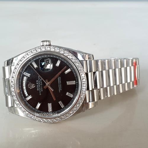 Jual Rolex Day Date Black Dial Diamond 