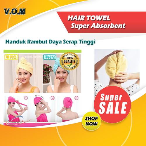 Foto Produk HAIR TOWEL Super Absorbent Handuk Rambut Daya Serap Tinggi 0613 - Ungu dari Value of Money