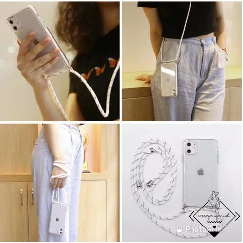 Foto Produk Lanyard Case All Iphone 12 Pro Max Mini Casing Gantungan Strap Soft - BLACK, 12 dari Caseayangan ID