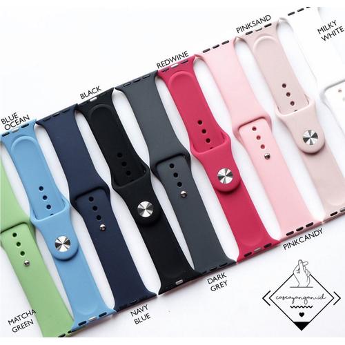 Foto Produk Apple watch strap silicone 1 2 3 4 5 6 SE 38 40 42 44 MM silikon tali - 38 40 MM, BLACK dari Caseayangan ID