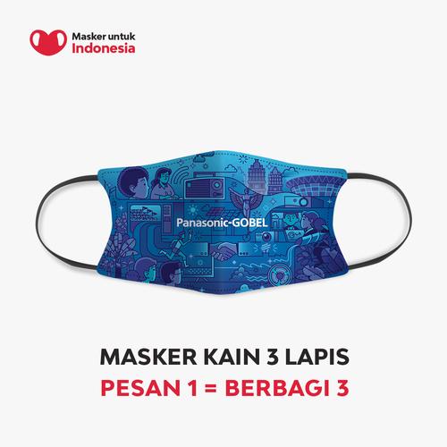 Foto Produk Masker Kain 3 Ply Earloop - Desain oleh Panasonic x @madebyzaky dari Masker untuk Indonesia