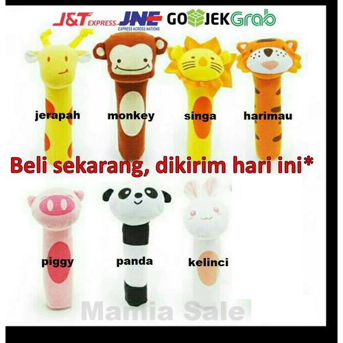 Foto Produk mainan tangan bayi bunyi toet baby hand rattle stick soft toys dari Mamia Sale