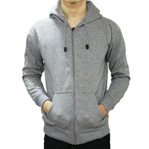 Foto Produk Jaket Sweater Hoodie Zipper Hijau Tosca Pria Wanita - ZIPPER ABU MUDA, M dari DELDICK_OLSHOP