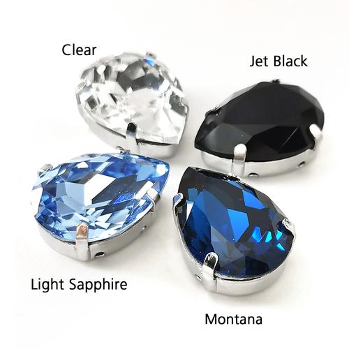 Gambar Crystal Austria Cangkang Teardrop 13x18mm - Biru Kristal Payet - Montana dari Cutteristic Jakarta Selatan Tokopedia