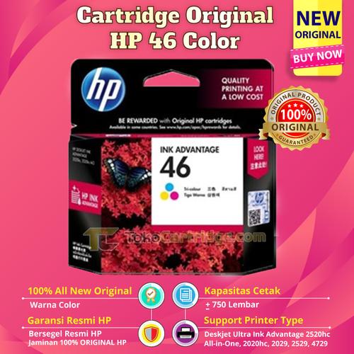 Jual Cartridge HP 46 Tri Color CZ638AA Tinta Printer 2520hc 2029 2529 4729  - Kota Surabaya - Tokocartridge Dot Com | Tokopedia