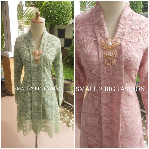 Foto Produk kebaya brokat brukat muslim jumbo tunik krem moca marun 3L 4L 5L dari Small 2 Big Fashion