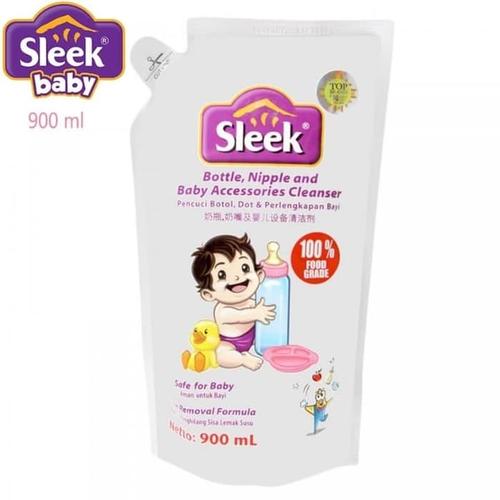 Foto Produk Sleek Bottle Nipple And Baby Accessories Cleanser 900 ml Refill dari Baby Ninja Official Store