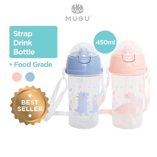 Gambar MUGU Strap Drink Bottle - Botol Minum Anak - Merah Muda, 350ml dari MOOIMOM Official Jakarta Utara Tokopedia