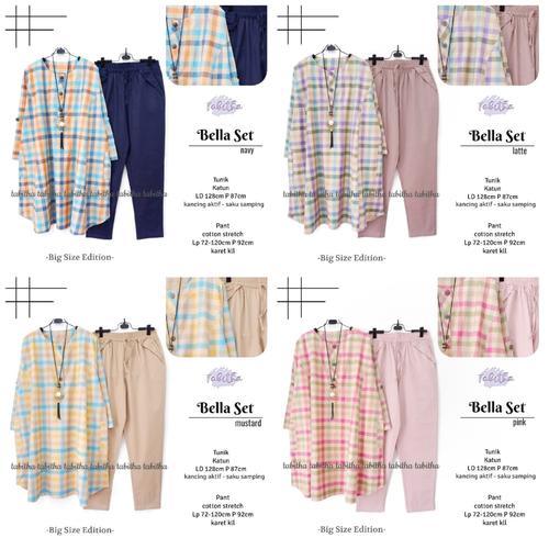 Foto Produk New Bella Set Setelan Celana Wanita Jumbo Baju Kerja Big Size Modis dari Ilyassa Shop