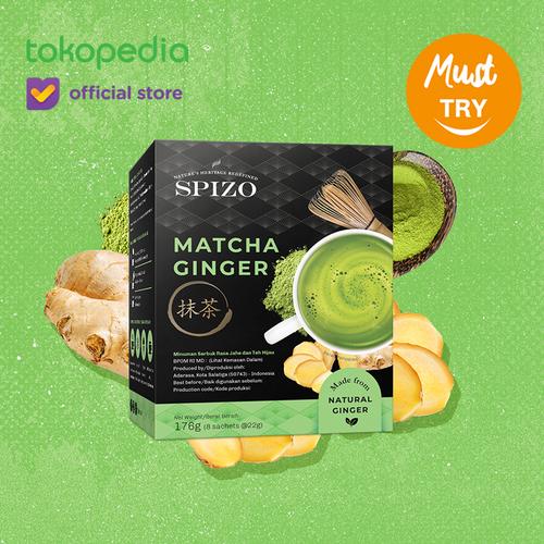 Foto Produk Matcha Ginger (Jahe) 8 Sachet Minuman Bubuk / Box dari SPIZO
