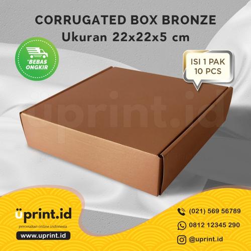 Foto Produk CORRUGATED BOX POLOS |DUS BROWNIES |22x22x5| READY STOCK |BRONZE dari Uprint.id