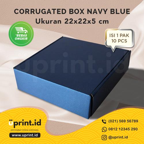 Foto Produk CORRUGATED BOX POLOS |DUS BROWNIES |UKURAN 22x22x5|NAVY dari Uprint.id