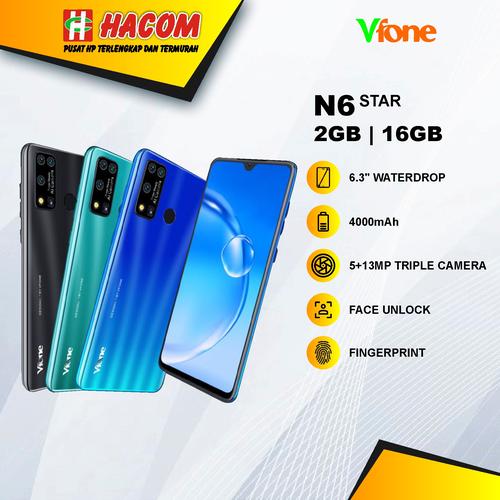 Foto Produk HP VFONE N6 STAR RAM 2GB ROM 16GB GARANSI RESMI - Hijau dari Harapancell