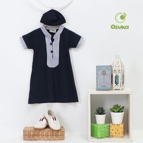 Gambar BAJU KOKO GAMIS BAYI NEWBORN JUBAH BAYI AQIQAH BARU LAHIR - Navy, 0-6 bulan dari Kalya Baby Shop undefined Tokopedia