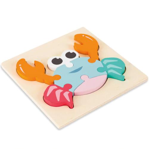 Foto Produk Chunky Pastel Wooden Puzzle - Mainan Puzzle Kayu Murah Timbul Edukasi - Crab dari My Own Flashcards