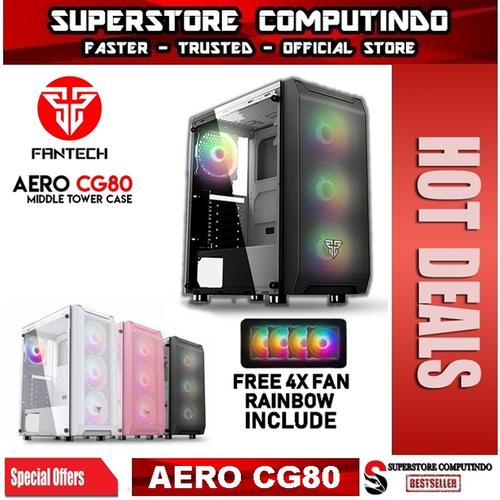 Foto Produk Fantech AERO CG80 Tempered Glass Gaming Case - Black dari SuperStore Computindo