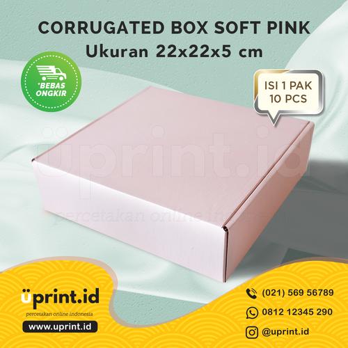 Foto Produk CORRUGATED BOX POLOS |DUS BROWNIES |UKURAN 22x22x5|SOFTPINK dari Uprint.id
