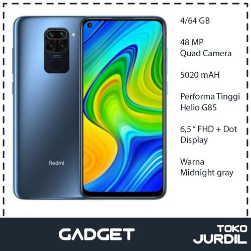Jual Redmi Note 9 Midnight gray 4/64 GB 