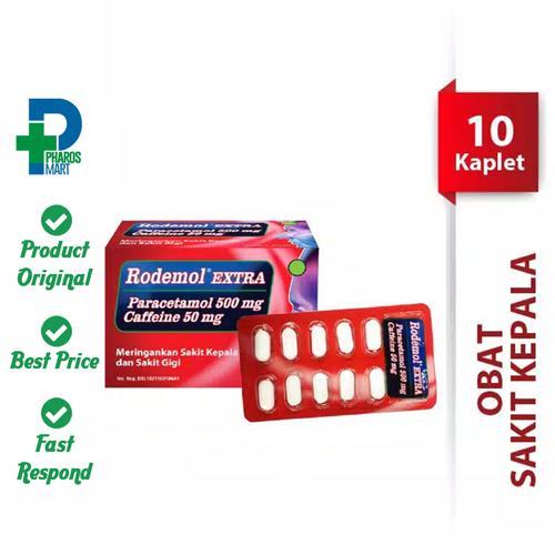 Foto Produk Rodemol Extra 1 Blister @ 10 Kaplet Redakan Sakit Kepala dari Pharos Official Store