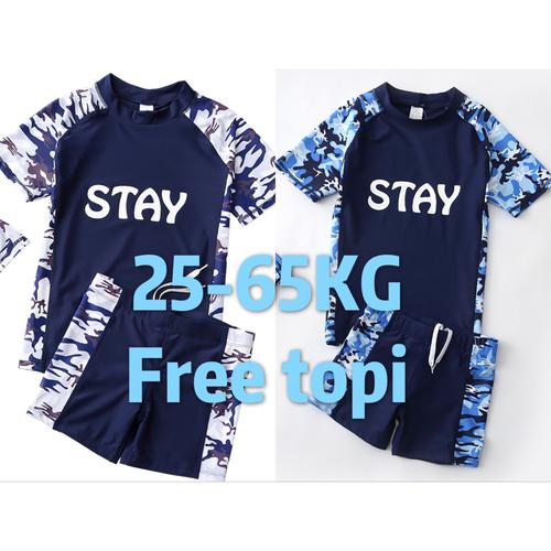 Foto Produk BIG SIZE baju renang anak pria laki SD teens atasan bawahan PREMIUM - Putih, XL dari EVER 25