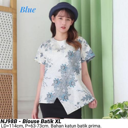 Foto Produk BIGSIZE BLOUSE BATIK MODERN XL ATASAN CEWEK JUMBO BAJU FASHION WANITA - Biru Muda dari Ace Sakura Fashion