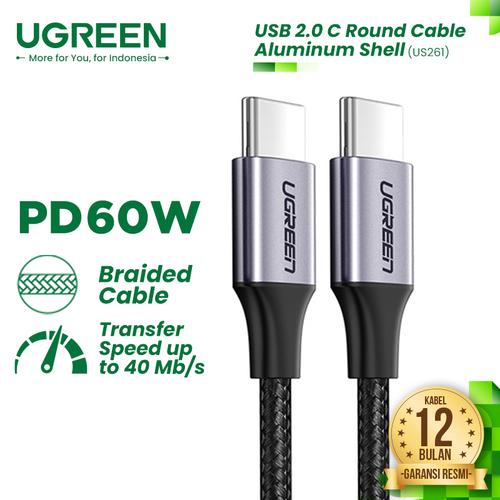 Foto Produk UGREEN USB-C To USB-C 60W/480Mbps Nylon Braided - US261 - 1 Meter dari UGREEN Authorized Store