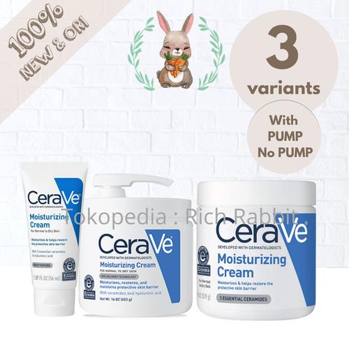 Foto Produk CeraVe Moisturizing Cream Ceramides Hyaluronic acid Moisturizer Lotion - 56 Ml Tube dari Rich Rabbit