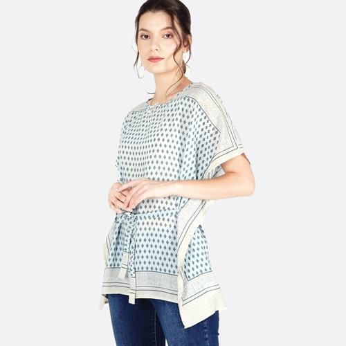 Foto Produk BODYTALK - BLOUSE LENGAN PENDEK QUADRANGLE GREY BLUE SHIRT (22217T8GL) dari Bodytalk