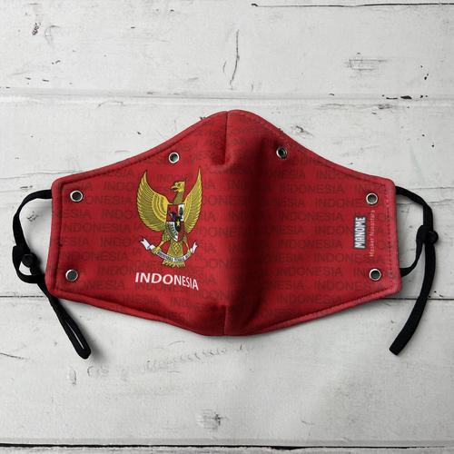 Foto Produk Manome Masker kain 3Ply Premium ukuran Besar - GARUDA - Merah dari Manome Official