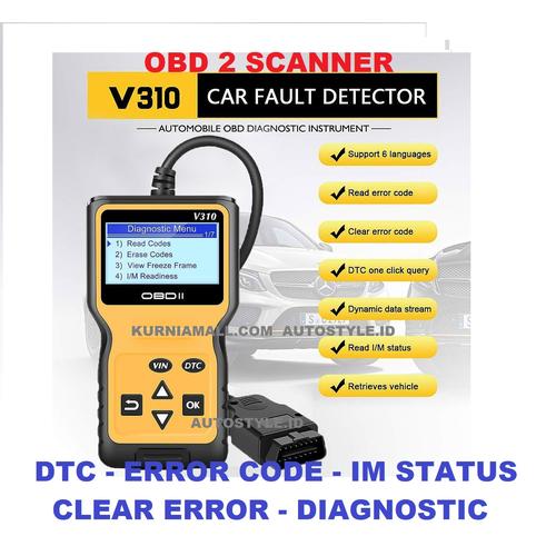 Gambar OBD2 scanner car diagnostic scan V310 OBD 2 code reader scanner ecu dari CarsAudio undefined Tokopedia