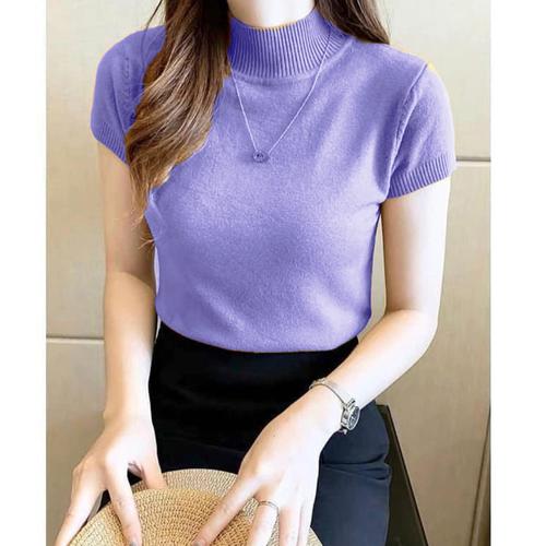 Gambar BJD - Atasan Wanita Model Turtleneck Lengan Pendek Nadira - Lavender dari Beli Jeans Disini Jakarta Utara Tokopedia
