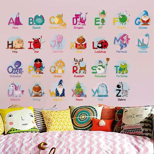 Jual XH6221 PUZZLE ALPHABET KIDS ABC STICKER STIKER DINDING 45X60 ...
