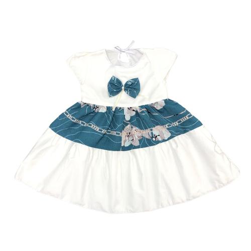 Foto Produk Baju Dress Anak Perempuan Katun 1-2 Tahun Motif Chain Pita Dada - Biru dari MyJAC Collection